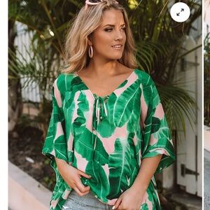 Buddy Love Pools and Palms Lace-up Tunic